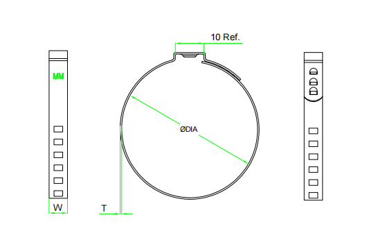 adjustable ear clamps drawing