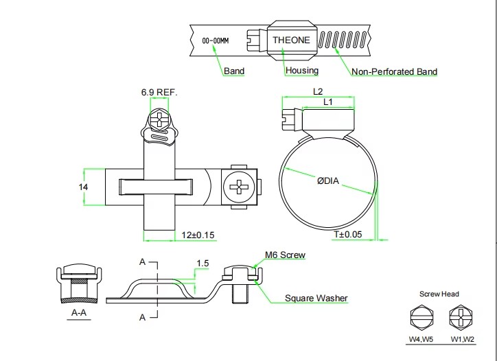 German type hose clamps with connect